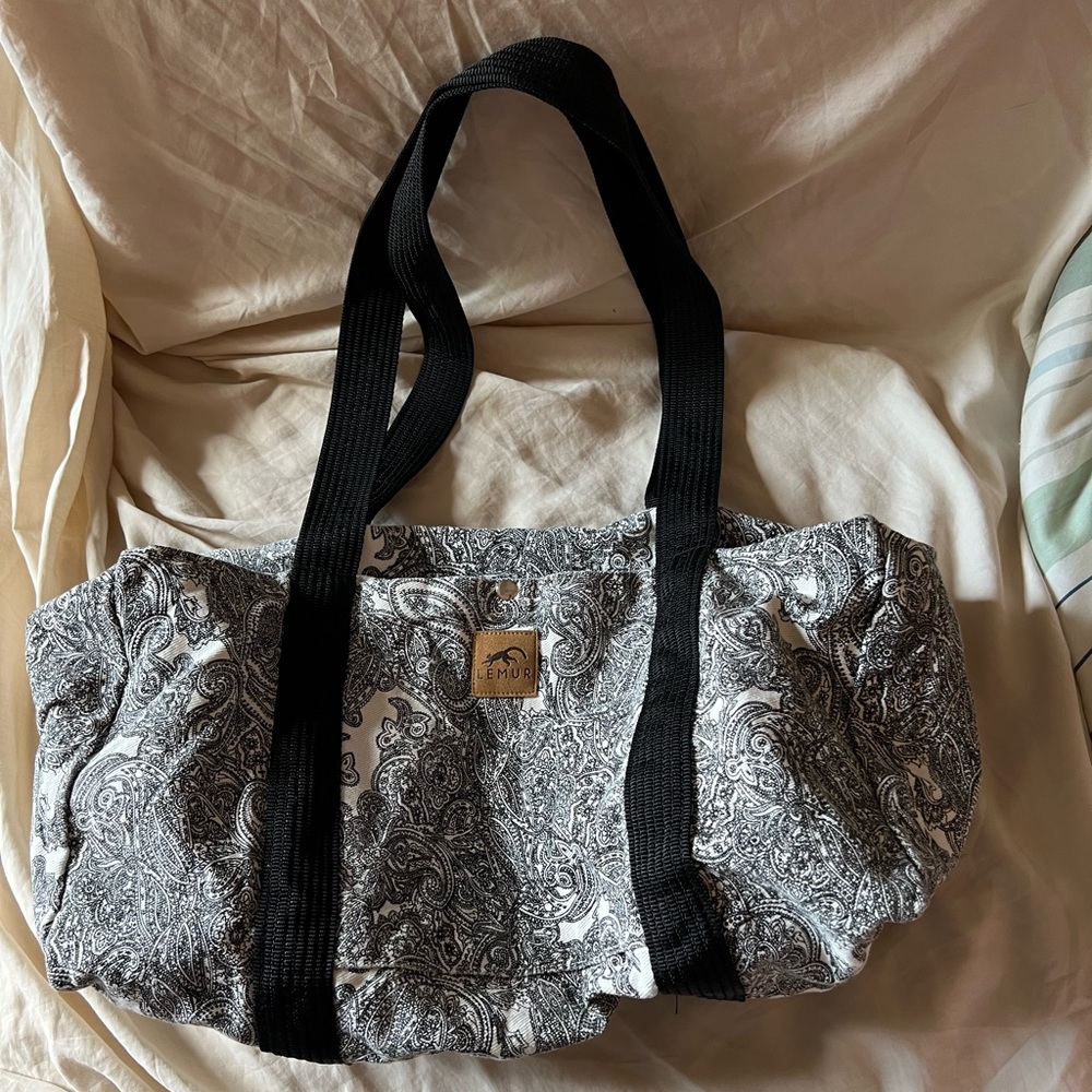 Black and White Paisley Tote Bag
